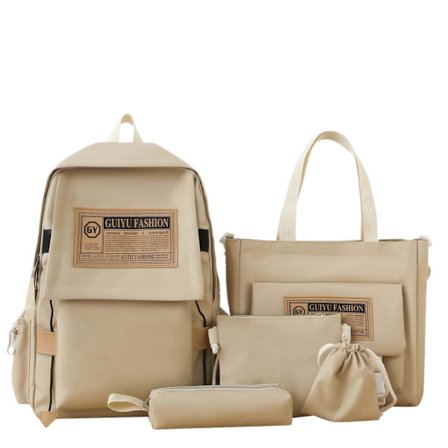 Ny skolväska Student Stor kapacitet Ryggsäck för pojkar och flickor College Student Ryggsäck för flickor - Khaki