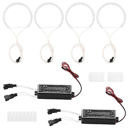 4 stk. Hvite Headlight CCFL LED Angel Eyes Kit Halo Ring DRL Blinklys CCFL Headlight Lampe Kompatibel med E36 E46 E39 E38-Perfet