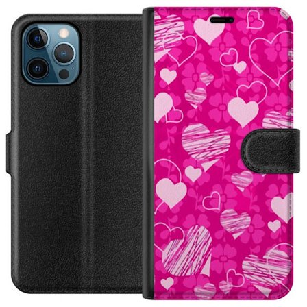 Yhteensopiva Lompakkokotelo Apple Apple iPhone 12 Pro Max PopSydänKuviointi