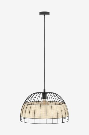 EGLO - Riippuvalaisin Anwick Black /Rattan 500 mm 500 mm - Musta - Riippuvalaisimet - - Homeroom