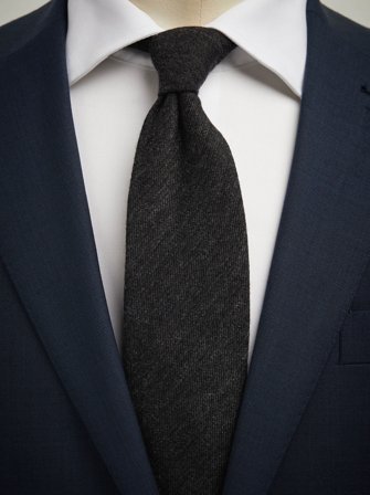 John Henric Men's Dark Grey Cashmere Tie Size 7,5