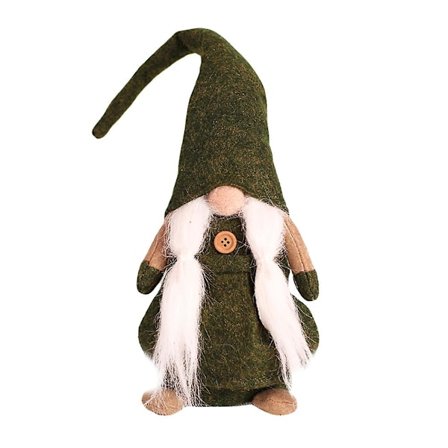 Julegnom Svensk Skandinavisk Julemand Tomte Nisse Hjemmebord Dekoration Plysdukke Julegave (Grøn)