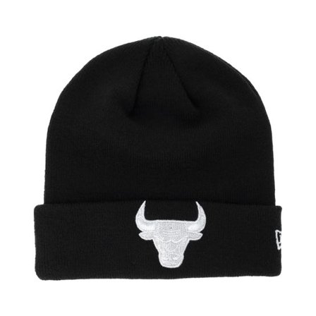 New Era - NBA Svart cuff Beanie - Chicago Bulls Black/Metallic Cuff @ Hatstore