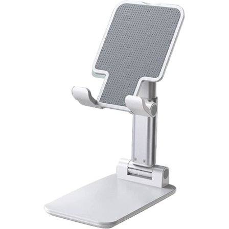 Mobiltelefonhållare - Justerbar höjd och vinkel Mobiltelefonhållare med halkfri dyna - Surfplatta hållare - Fällbar skrivbords telefonhållare F