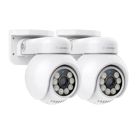 4K Säkerhetskamera, Smart Rörelsedetektering, Fullfärgsnattsyn,2 st Kamera