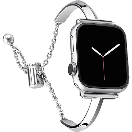 [LLC] Silver 38/40/41mm, armband i rostfritt stål, kompatibelt med Apple Watch