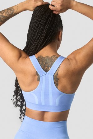 ICANIWILL - Rush Seamless Sports Bra Soft Blue Melange - Urheiluliivit - Naiset - Treenivaatteet ICIW:ltä