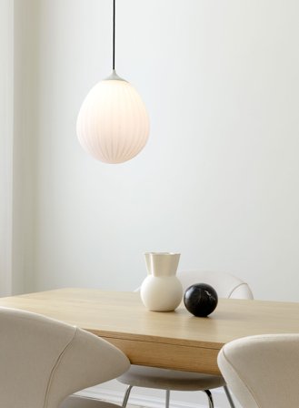 Around The World taklampe/skjerm Ø28 - opal/stål