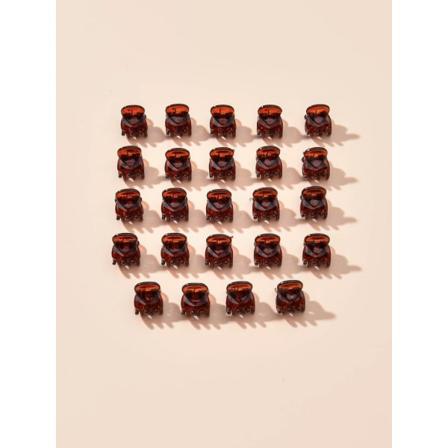 24 St. Små Amberbruna Hårklämmor 15x10 Mm