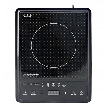 Induksjonsplate: 5 funksjoner, justerbar temperatur, sikkerhet