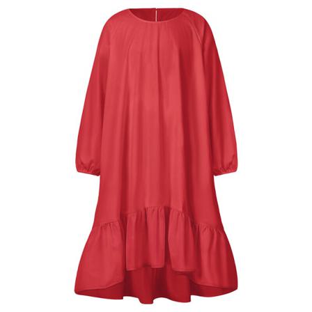 Tjej Hög Låg Fåll Klänning Crew Neck A Line Klänningar