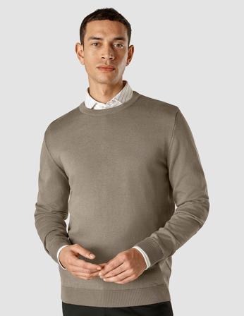 SHAPING NEW TOMORROW Fine Knit Crewneck Man's - Stone Brown - XXX-Large