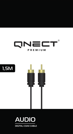 QNECT Digital Coax subwoofer cable, 1.5m
