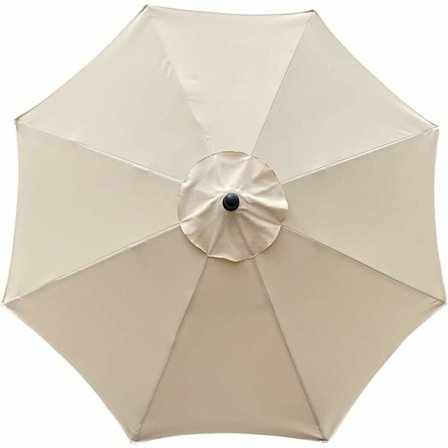 Parasolskjerm erstatningsdeksel, 8 ribber, 3M, vanntett, anti-UV, erstatningsstoff, beige
