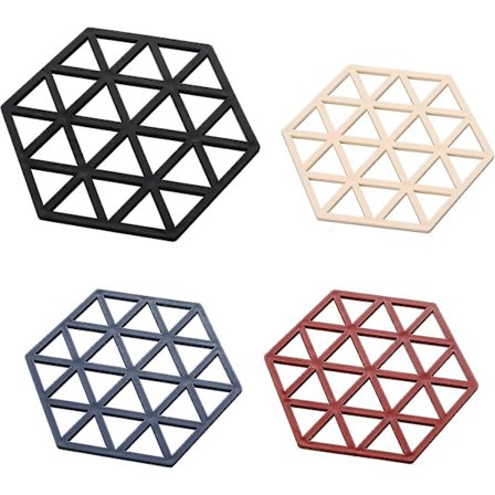 Värmebeständig hexagon silikonmatta - halkfri skydd för bord, köksstativ och diskunderlägg - praktiskt kökstillbehör