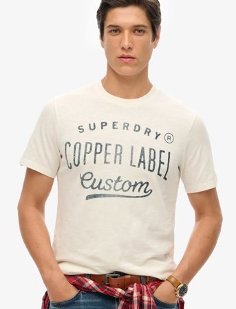 Superdry Copper Label Workwear Tee - Cream - L