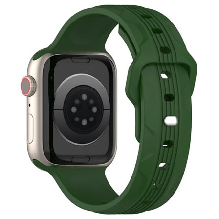 Apple Watch Series 41mm / 40mm / 38mm Klockarmband Texture Silikonarmband - Militärgrön