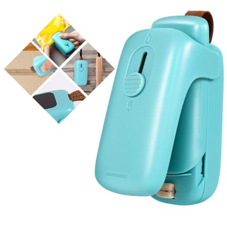Mini påssvetsare med skärare, handhållen termisk vakuumförseglare - Bärbar 2-i-1 för matförvaring, snacks fräschör bevarande (batterier ingår ej) 