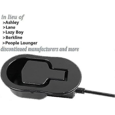 Universellt Svart Metallhandtag för Ersättning av Fåtölj – Kabelansluten, Passar Ashley & Större Fåtöljmärken, Soffdragstol Hårdvara