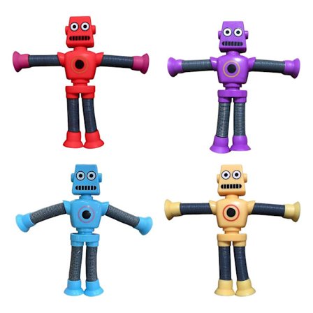 4x Robotrør Avslapningsleke for Klassepremier Strømpefyll Barn