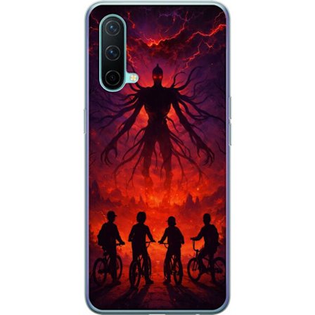 Kompatibelt Mobilskal till OnePlus OnePlus Nord CE 5G Mörk fantasyillustration inspirerad av Stranger Things med övernaturlig varelse, blixtar och c
