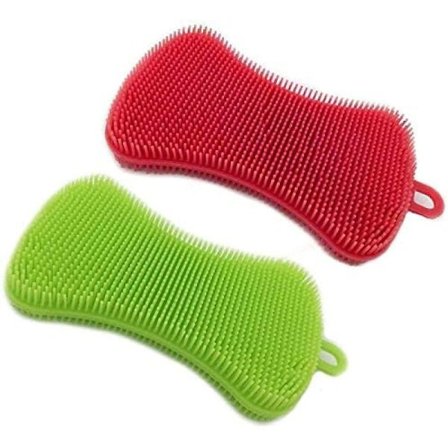 Silikoneskrubbere 2-pak, varmebestandig non-stick til rengøring, vask og tørring [YJD]