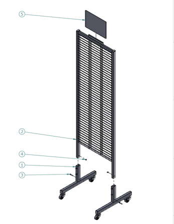 AuroraGroup Display 2-sided, Black, incl. 56 hooks & 1 sign holder