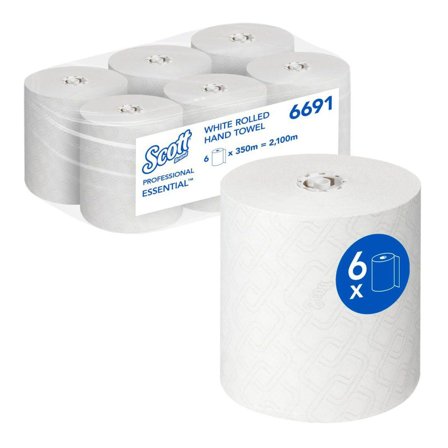 SCOTT Pappershandduk 6691 1-lagers 350m vit - Lyreco - Städ och hygien - Toalettpapper och torkpapper - Industritork
