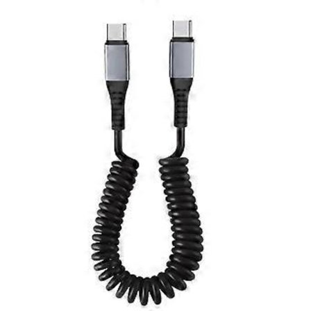 Optrækkeligt USB til USB C spiral kabel hurtig opladningsledning optrækkeligt opladningskabel fleksible længde kabler til telefoner