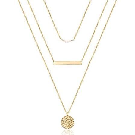 Bohemian Guld Mønt Multilayer Bar Choker Halskæde Dainty Lagdelt Choker Halskæde Krave Lagdeling Halskæde til Teenagere Piger Smykker