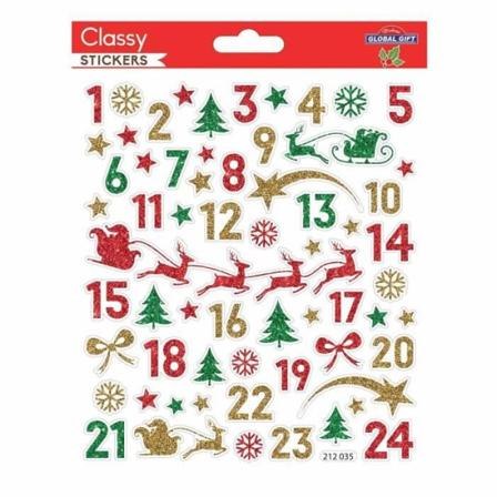 Adventskalenderklistermærker - Julemandens Slæde