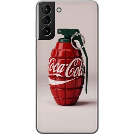 Kompatibel Mobilcover til Samsung Samsung Galaxy S21+ 5G Kunstnerisk illustration af Coca Cola granatæble i rødt og grønt, pop art inspireret motiv