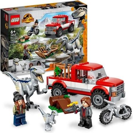 LEGO 76946 Jurassic World Beta och Blue Velociraptor Capture, byggbara fordon och Guardian minifigurer Flerfärgad