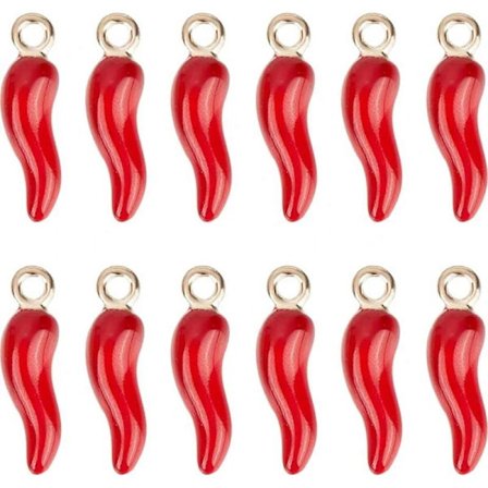 30 st Paprika Berlocker Grönsaksberlocker Mini Små Emalj Stark Paprika Röd Chili Mat Berlock Miniatyr Verklighetstrogen