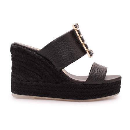 Ras Braided Rope Wedges , Zwart , Dames , Maat: 35 EU Sleehakken