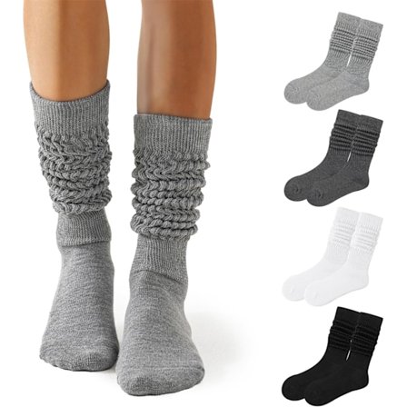 4 PARIA Naisten Löysät Sukat Ryppy Sukat Pehmeät Reisi Korkea Saappaat Sukat Naisille Jalat Lämmittimet Sukat Koko 5-11