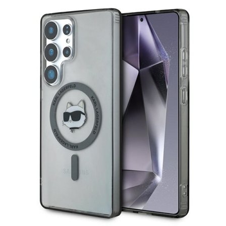 Karl Lagerfeld Choupette Head logo MagSafe Samsung Galaxy S25 Ultra case musta