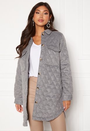 Object Collectors Item Vera owen long quilt jacket Medium Grey Melange Klær