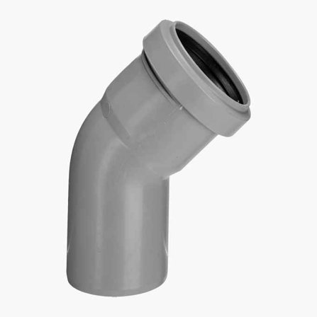 Avloppsböj 45 Grader 50 mm PP Plast - Biltema