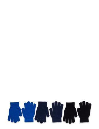 Neckar Knitted 3-Pack Gloves Blue ZigZag