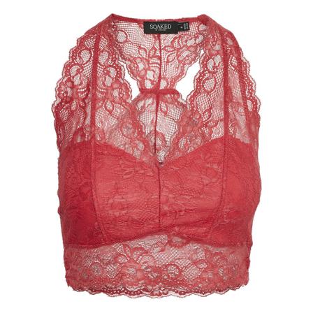 Soaked in Luxury SLDolly Bralette Rød, Dame Toppe