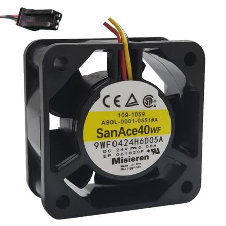 1 stk Original for SanAce40WF DENKI 9WF0424H6D05A A90L-0001-0505#A 4020 40x40x20mm 3-lednings DC 24V 0.08A FANUC Kjøleventilator FANUC-grensesnitt