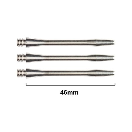 Red Dragon Darts Aluminium Shafts 46mm - 4 Sets (12 Darts) Plain Silver Steel Tip Darts Accessories Replacement Shafts Extra Short Short Medium