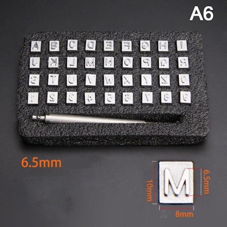 36 kpl Teräksinen Aakkoskirjain Numero nahka Leima Rei'itys Set Leat