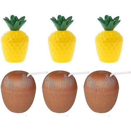 6 st Bar Tiki-muggar Personliga Hawaiianska Kokosnötscocktailmuggar