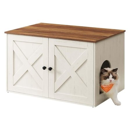 Møbel for kattedo i tre - Hvit/brun
