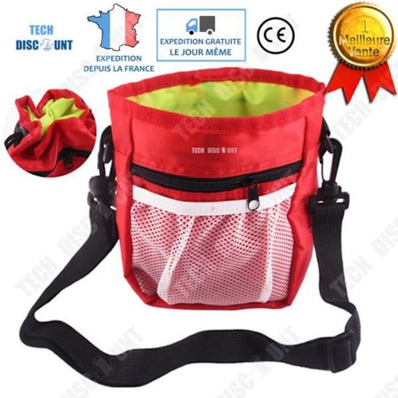 Snackväska - TECH DISCOUNT - Röd - Oxfordtyg - 18x14x6cm - För hund och katt