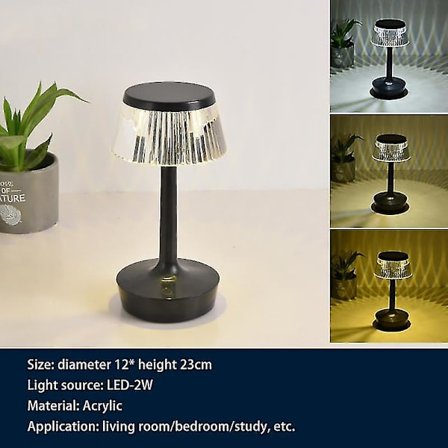 1 kpl Timantti pöytälamppu Akryyli koriste Pöytävalaisimet Makuuhuoneen Yöpöytä Baari Kristallivalaistus Kalusteet Lahja Led Yövalo