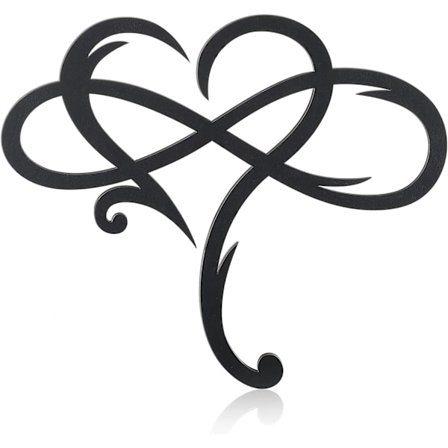 Infinity hjerte veggdekor, unik infinity hjerte metallkunst veggdekor kjærlighet