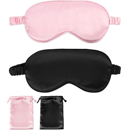 Pcs Nattsmaske, Ultratøft Søvnmaske med Oppbevaringspose, Anti-Lys Øyendekke Justerbar Stropp Reisemaske med Ørepropper for Hjem Kontor Reise